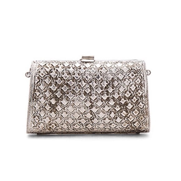 from st xavier ~ silver metal crossbody zara FSX clutch - Picture 3 of 9